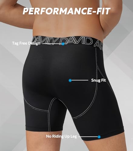David Archy Men's 3 Pack Performance Boxer Briefs
| David Archy Moisture-Wicking Sport Underwear for Men
| David Archy