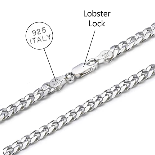 Savlano 925 Sterling Silver Curb Cuban Link Chain Bracelet for All Ages - Italian Craftmanship Comes With Gift Box