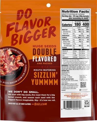 Keto Friendly Snack BIGS Sizzlin' Bacon Sunflower Seeds, Low Carb Lifestyle, Ideal for Health-conscious Consumers
| BIG