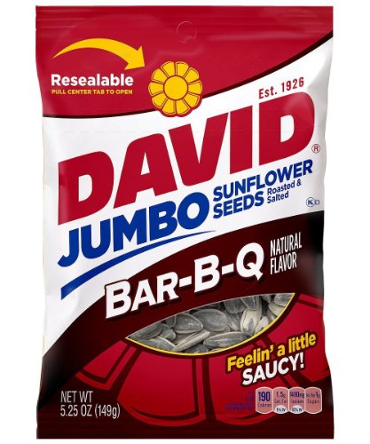 David's Sunflower Seeds BBQ - Snack Size 2 oz Pack of 6 for BBQ Parties and Snacking - Natural Flavored - Perfect for Sn