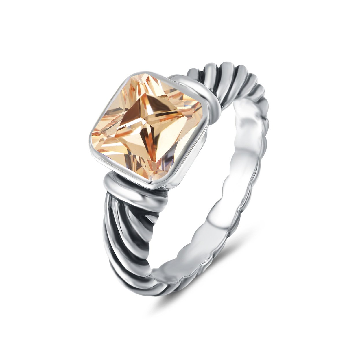 UNY Jewel Twisted Cable Wire Petite CZ Ring for Women as Christmas Valentine Gift  
UNY Jewel Twisted Cable Wire Petite