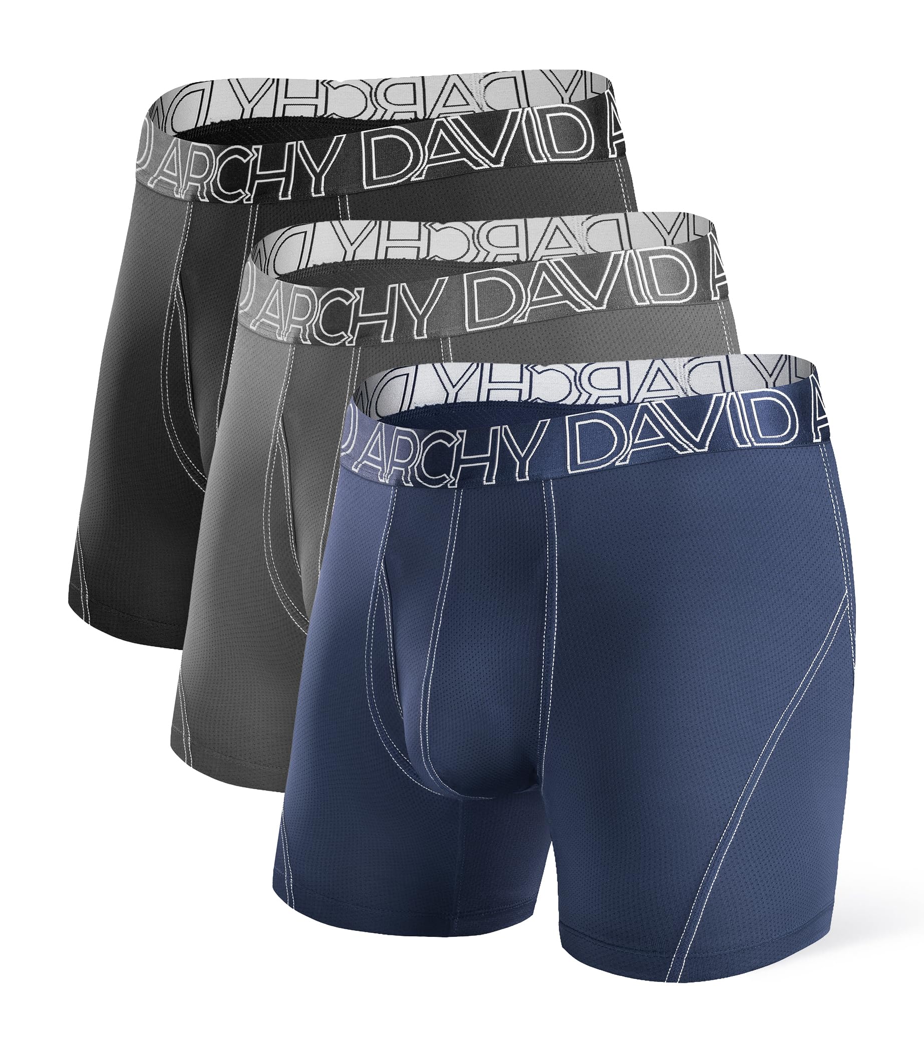 David Archy Men's 3 Pack Performance Boxer Briefs
| David Archy Moisture-Wicking Sport Underwear for Men
| David Archy